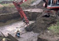 Décapage stratigraphique.  Les Hauts des Nachères, Noyen-sur-Seine (Seine-et-Marne), 1984.